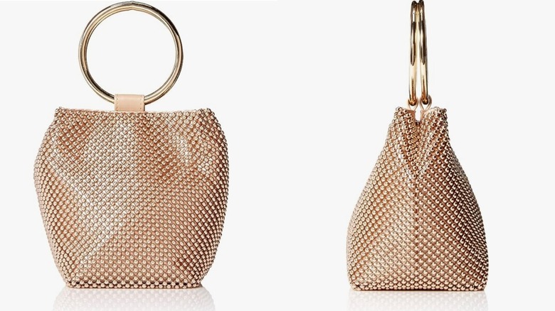 Beaded mesh handbag