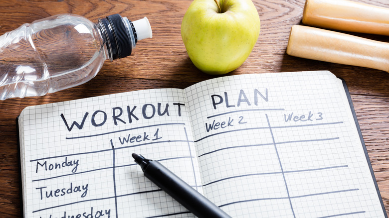 Workout plan bullet journal