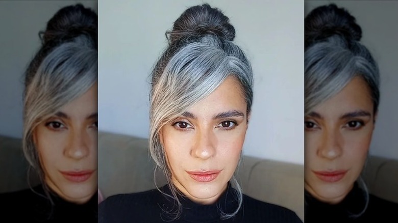 Ghosted hair trend bun