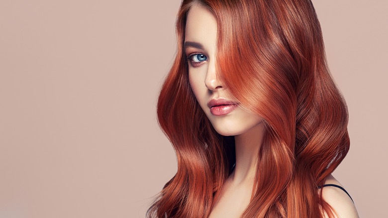 long hair dyed auburn copper