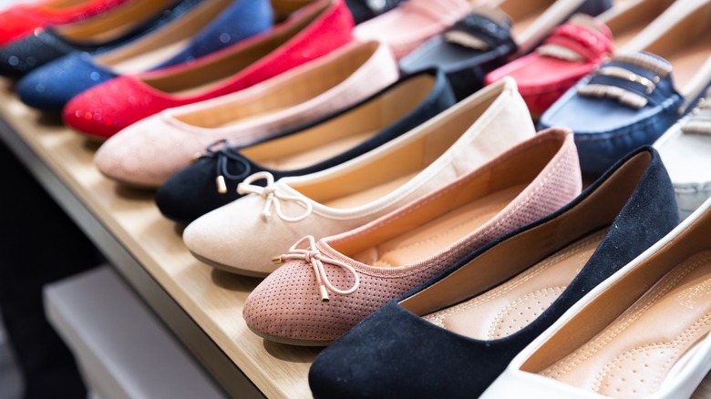 Different colored ballet flats 