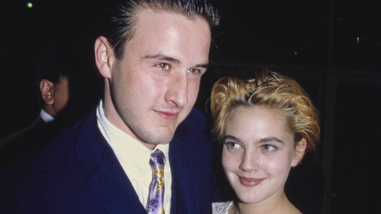 Drew Barrymore and David Arquette in 1991