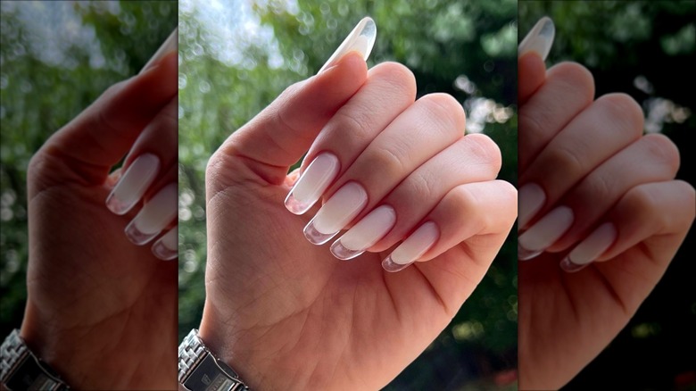 Glass nail french manicure