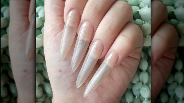 Completely clear glass nails