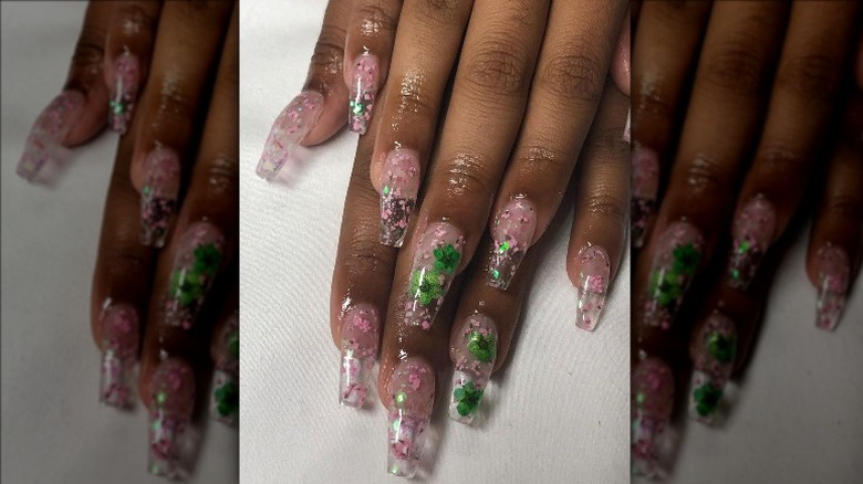 Flower field glass nails