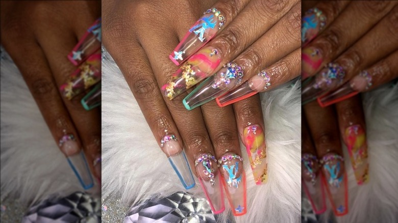 Louis Vuitton branded glass nails