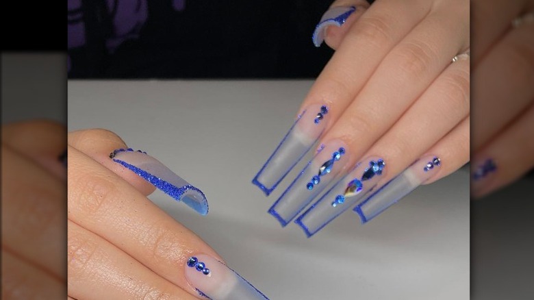 Royal blue glass nails