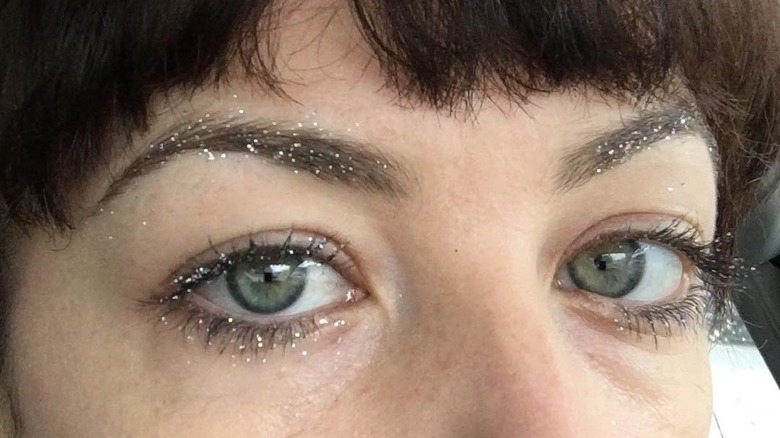 Glitter brow and mascara