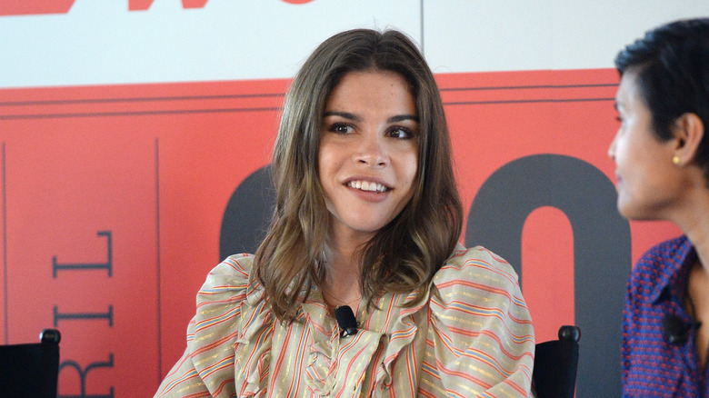 Emily Weiss in a 2017 meeting