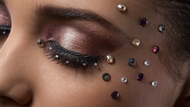 Rhinestones makeup look