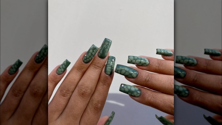 Green alligator nails