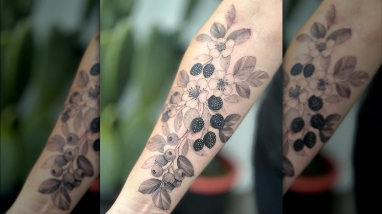 greenery and fruit tattoo