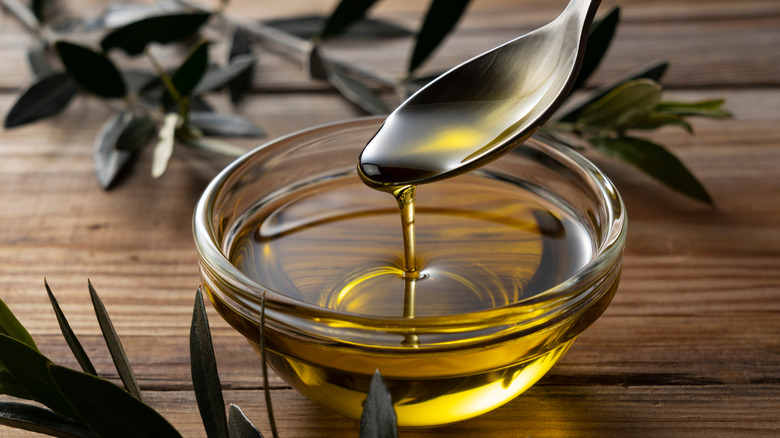 olive oil in small bowl