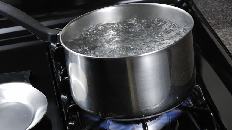 boiling pot of water