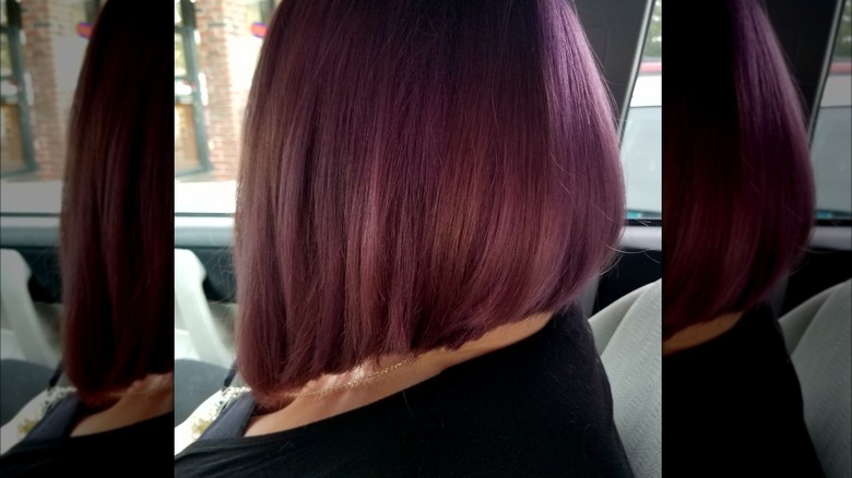 Woman with tapered bob haircut 