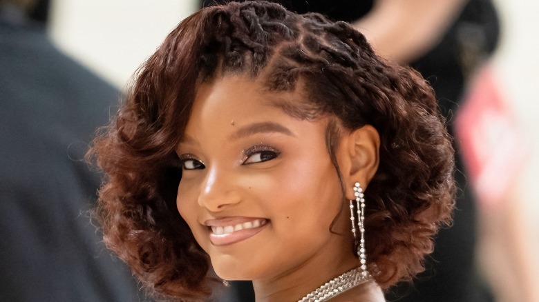 Halle Bailey's smiling short bob