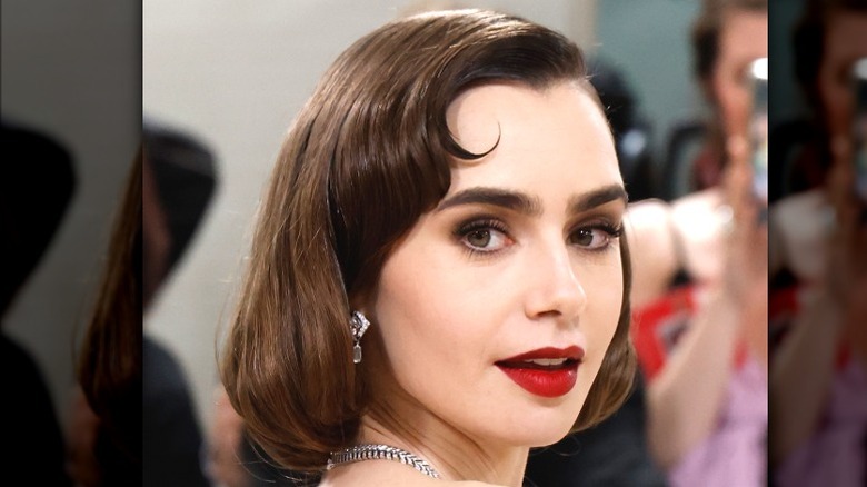 Lily Collins' faux bob