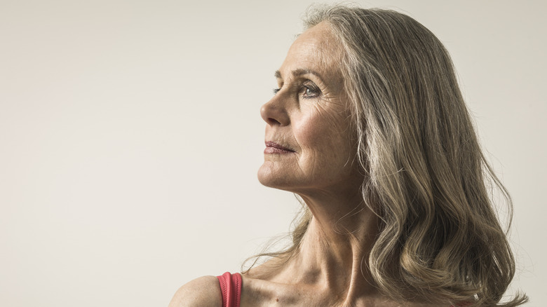 woman with ashy blond hair