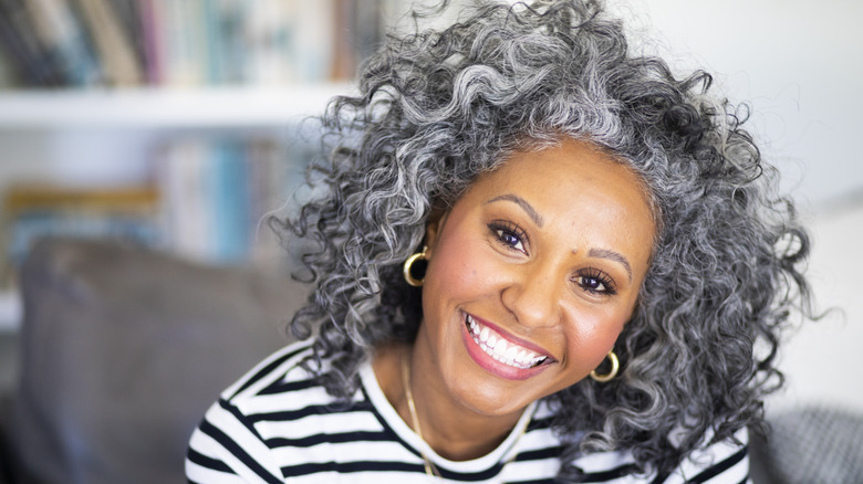 woman with cool gray hair