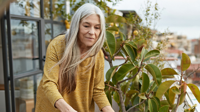 A woman with long hair