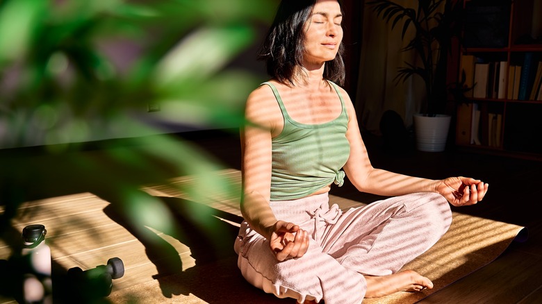 woman meditating