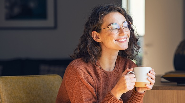 woman thinking about happy memories