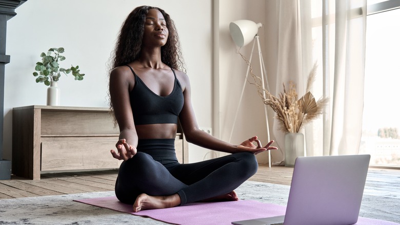 woman meditating 