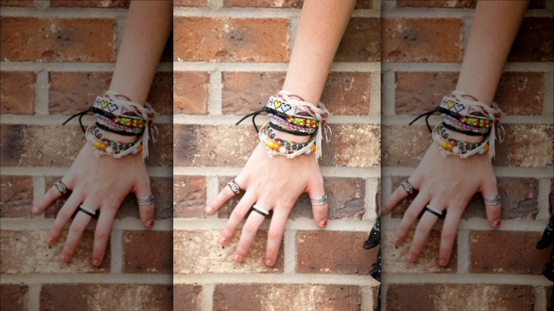 layered bracelets