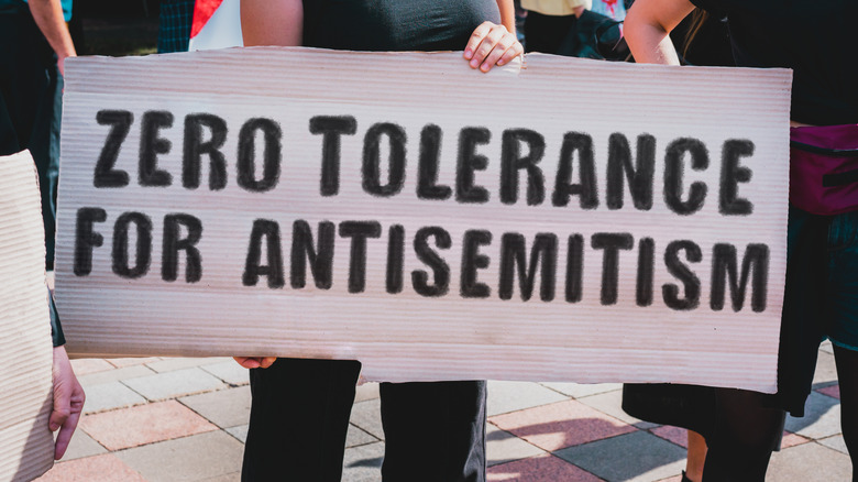 'Zero tolerance for antisemitism' banner