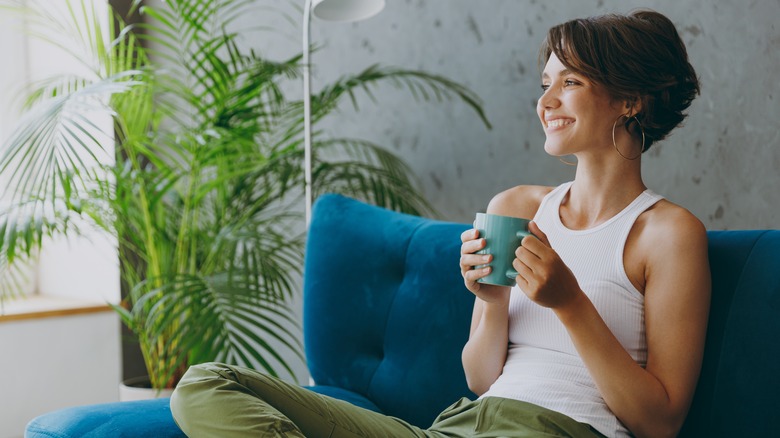 woman drinking tea