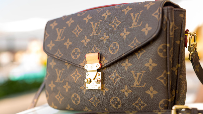 Close up of Louis Vuitton monogram handbag