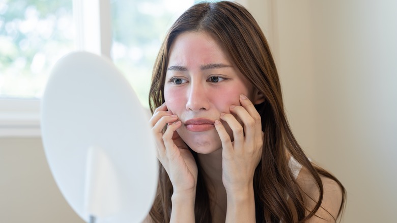 woman with irritated skin