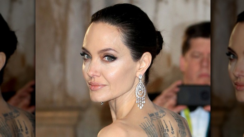 Angelina Jolie low bun