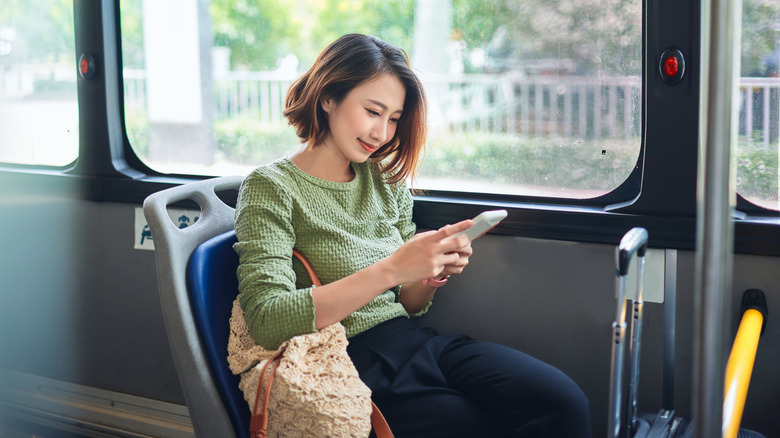 woman on bus