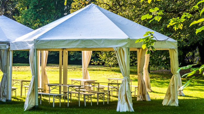 large white tent in park