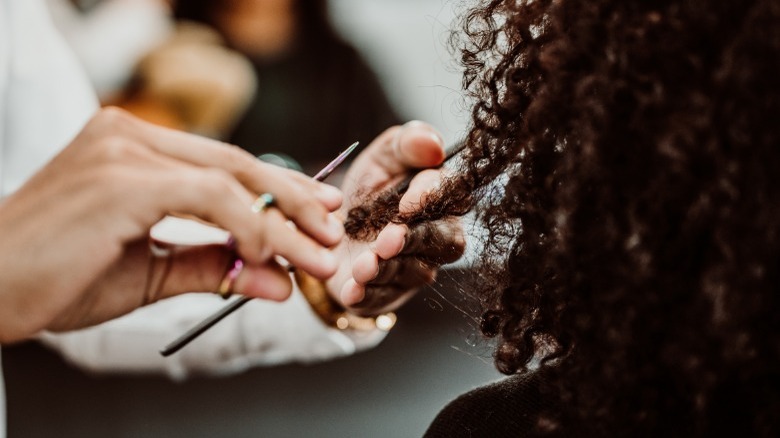 Cutting curly hair