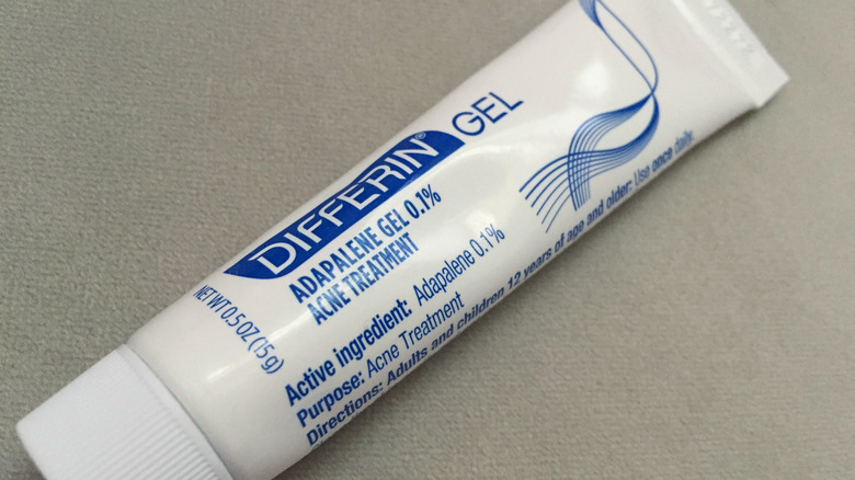 Closeup of differin adapalene gel 