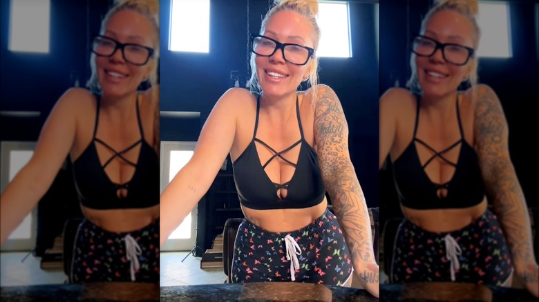 Bunnie Xo wearing glasses without makeup