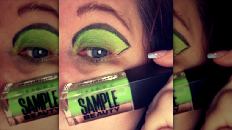 Neon green eyeshadow