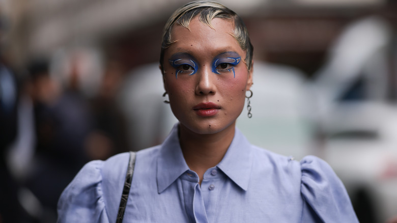 woman with makeup art