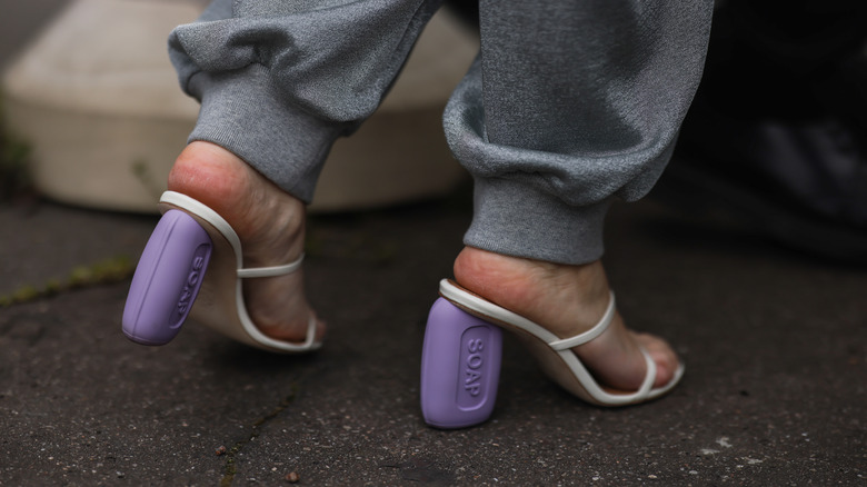 purple soap high heels