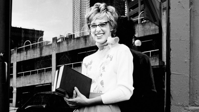 Woman wearing cat-eye frames