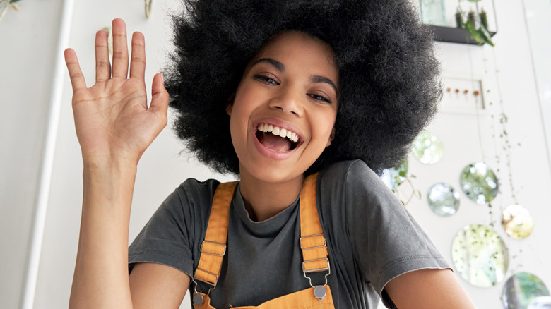 woman smiling at camera