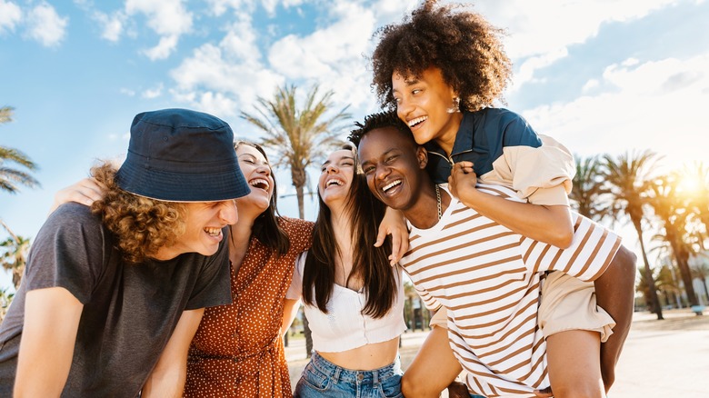 group of friends laughing