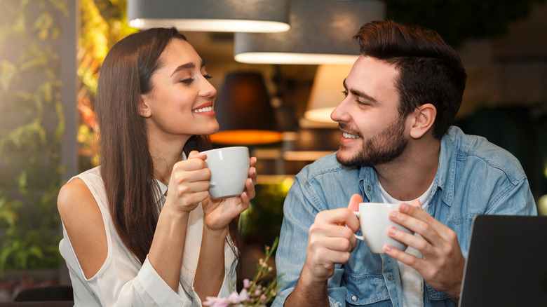 couple chatting over coffee