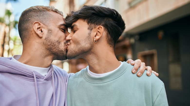 gay couple kissing