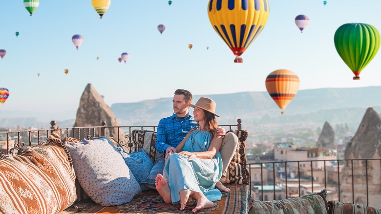 A couple on a rooftop 