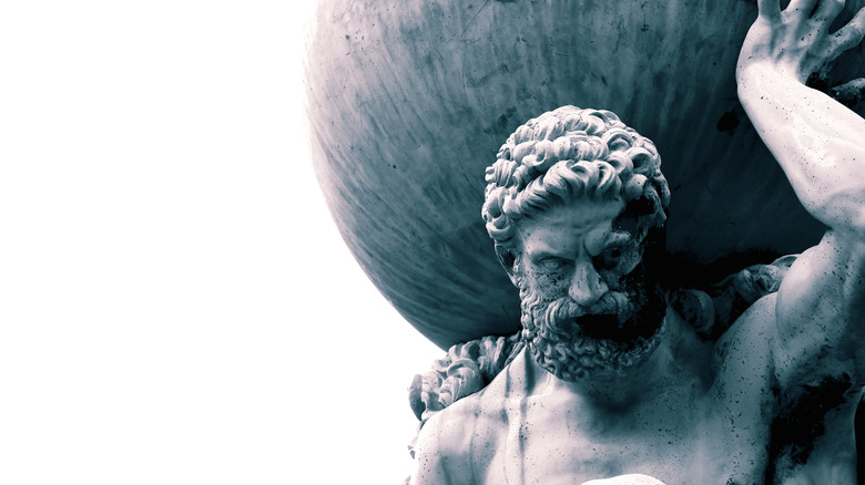 Greek god Atlas statue