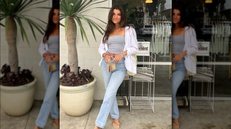 tube top and jeans outfit