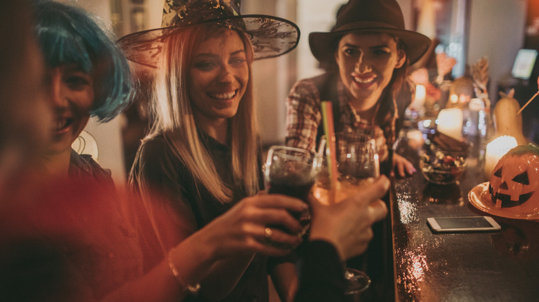 Women at Halloween party